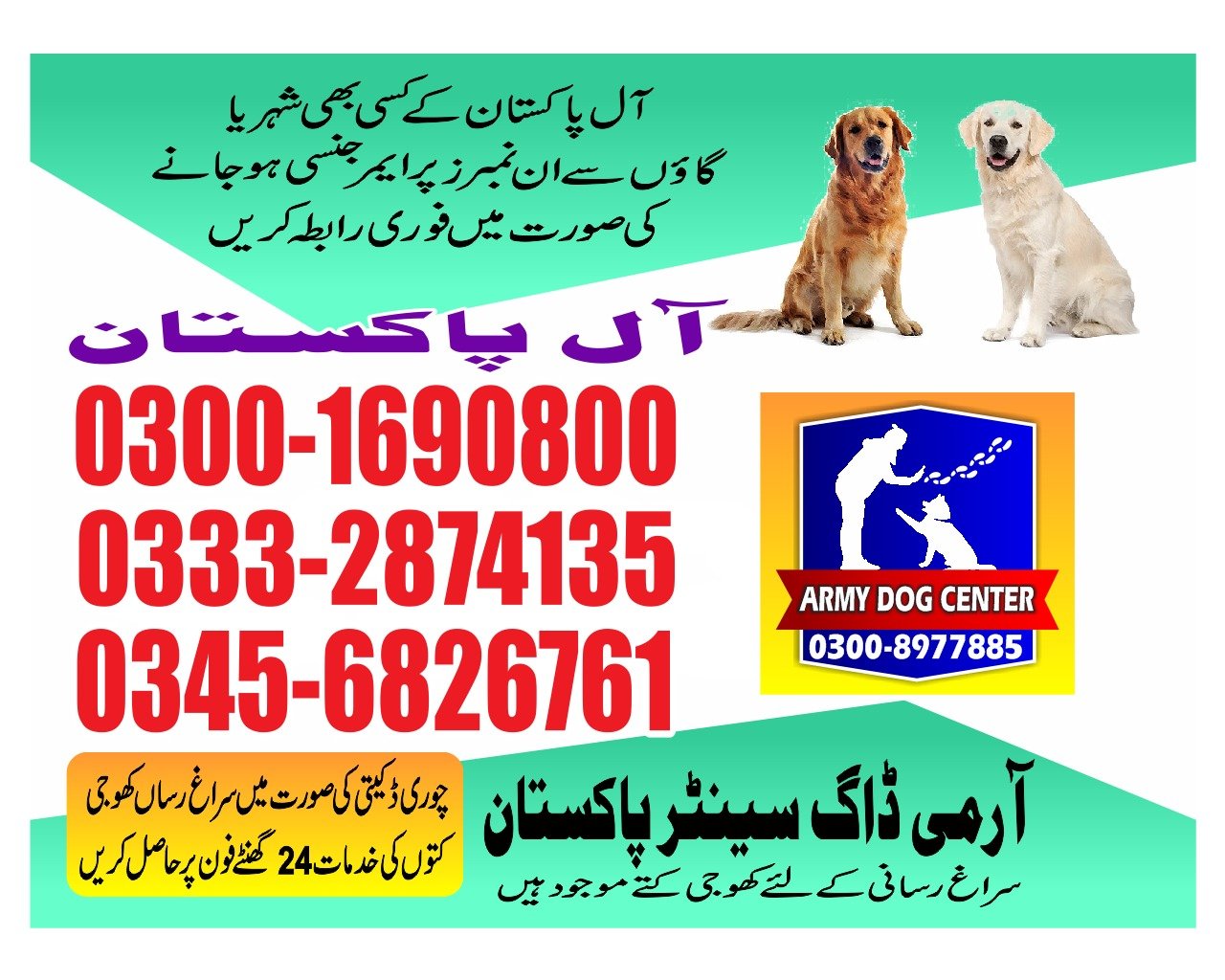 Army Dog Center 🐕 sultanabad mirpurkhas 24/7 03001690800
