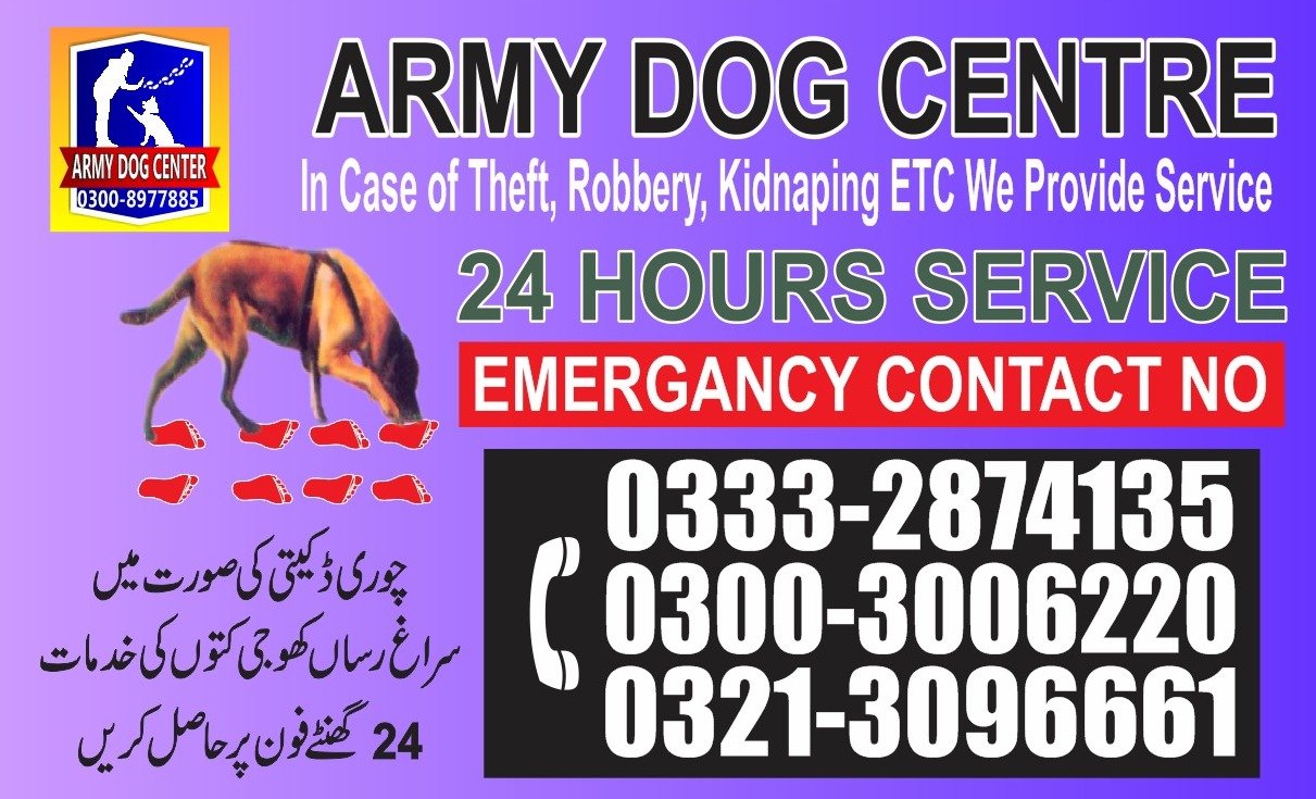 Army Dog Center 🐕 24/7 Sujawal 03332874135