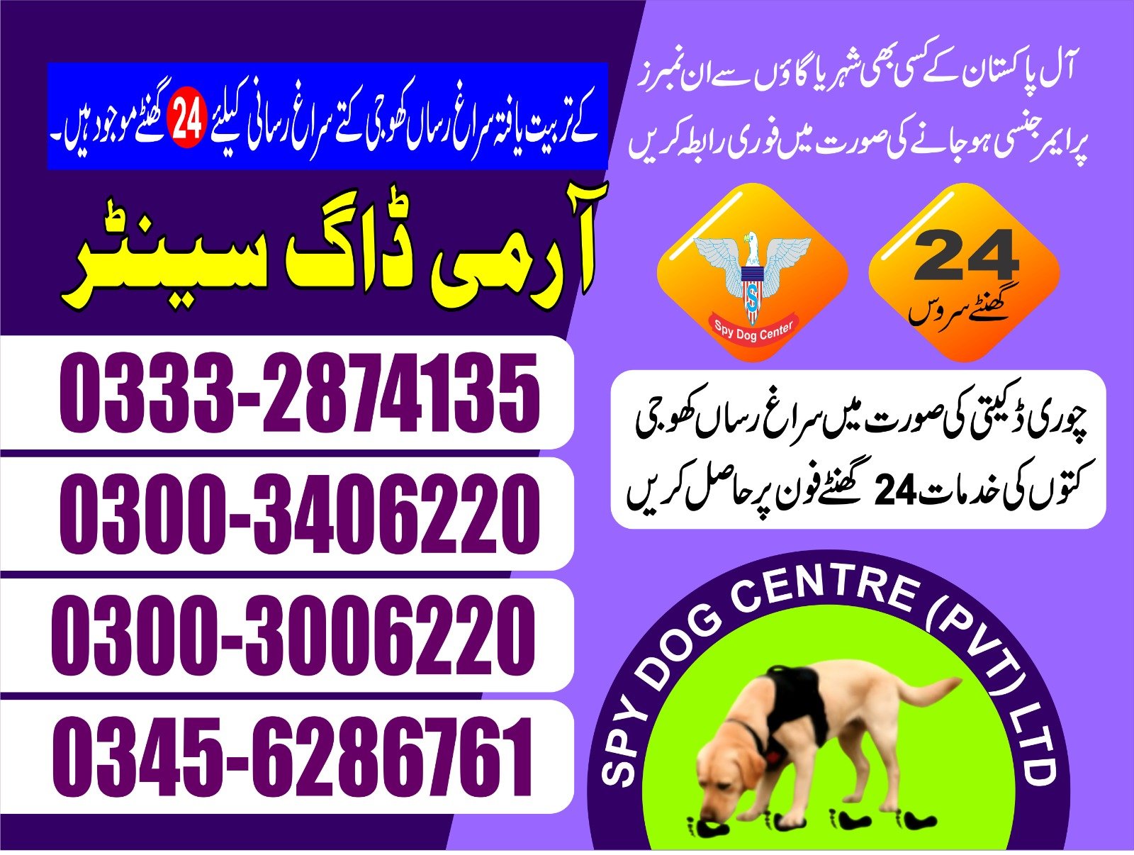Army Dog Center | Pano aqil | 03332874135