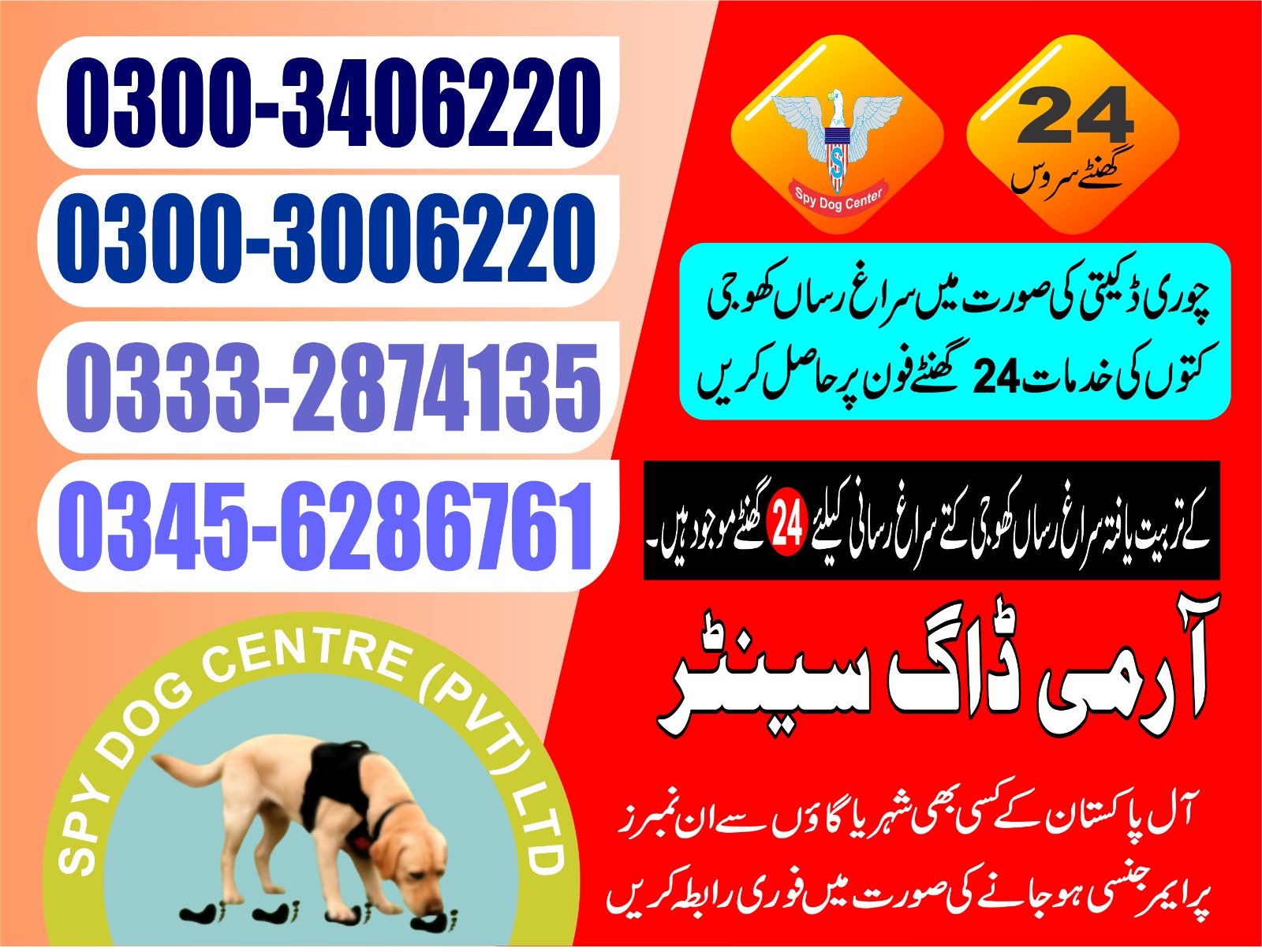 Army Dog Center  [    Umerkot Chhorcantt]03332874135 ||24/7||