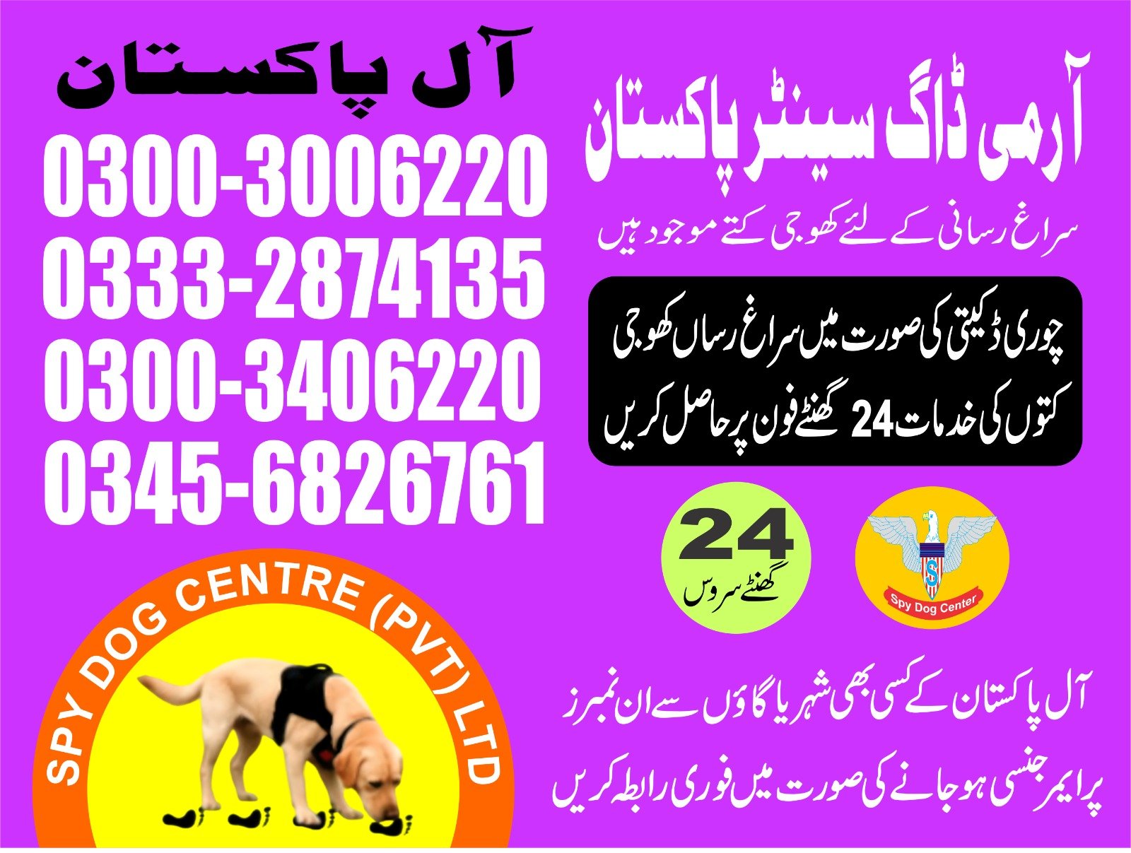 Army Dog Center 24/7   |     Batkhela |     03003006220 | 03332874135