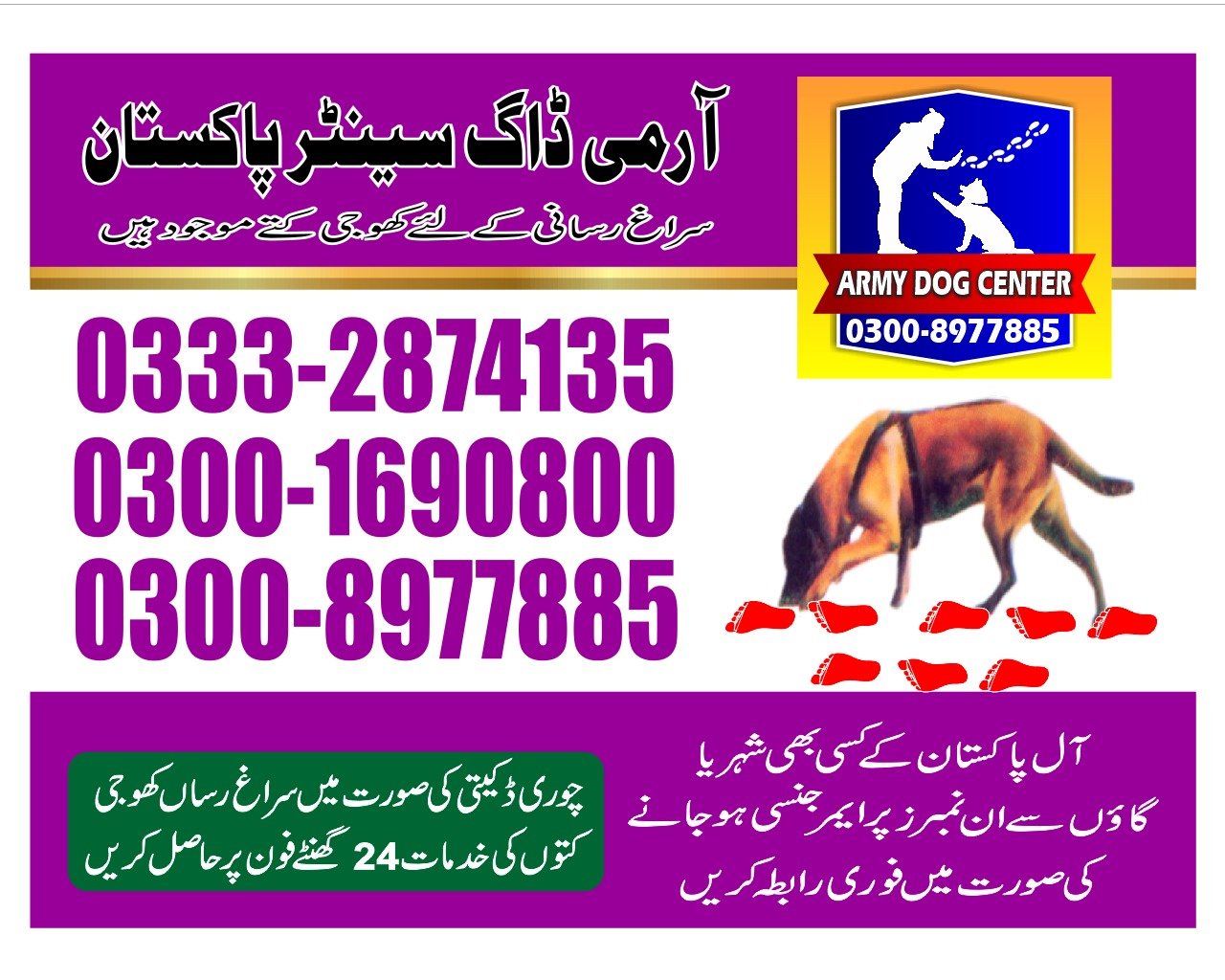 Army Dog Center |  gularchi    | 24/7 service | contact us now | 03332874135