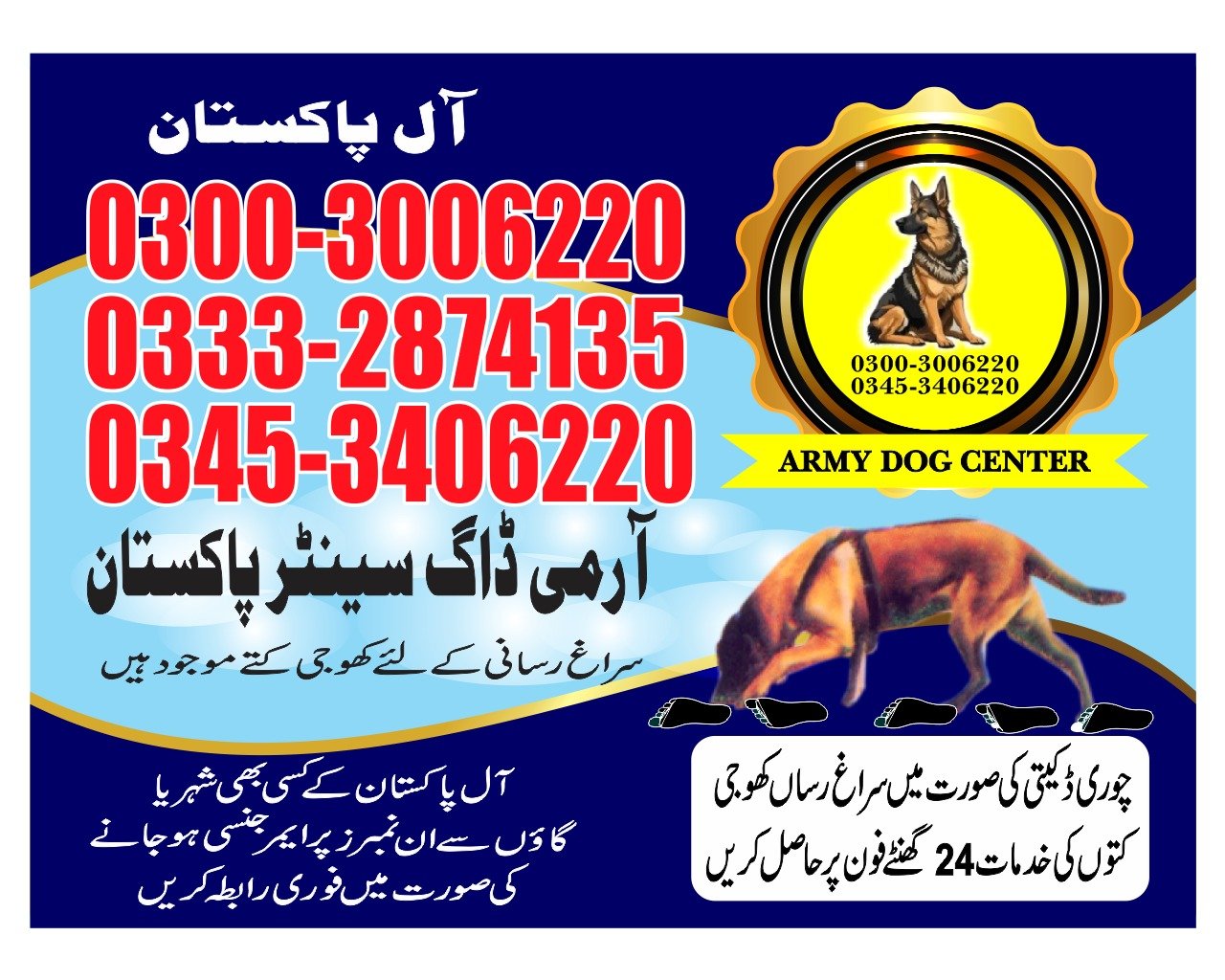 Army Dog Center  |  sann  | 03332874135 | 24/7