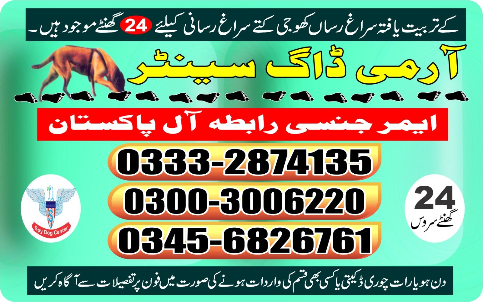 Army Dog Center | moro | 24/7 service | contact us now | 03332874135