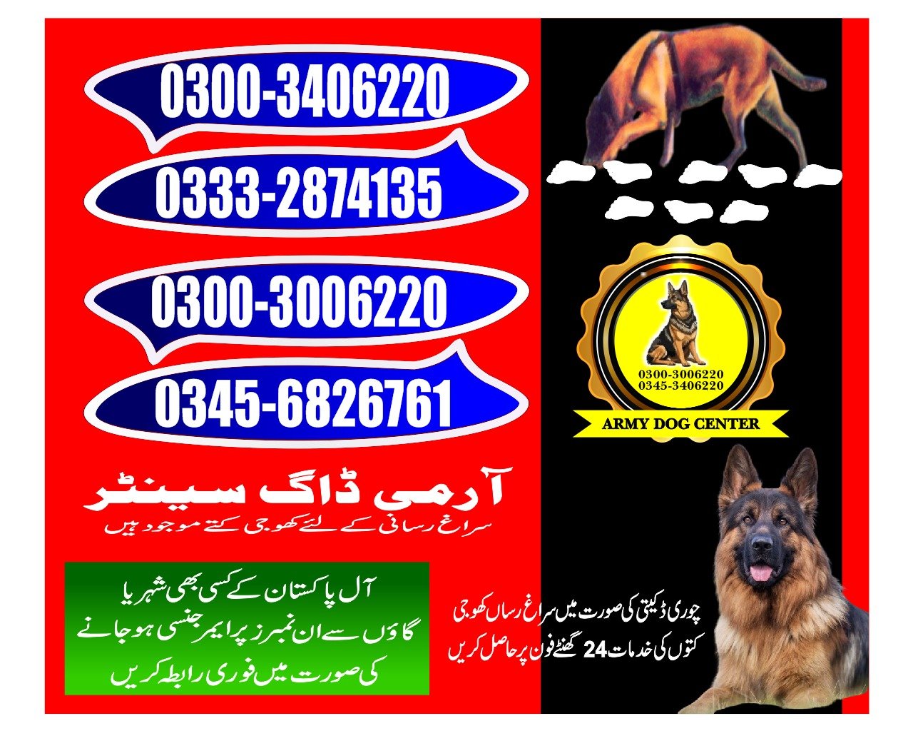 Army Dog Center  ( dhabeji   )03003406220 [24/7]