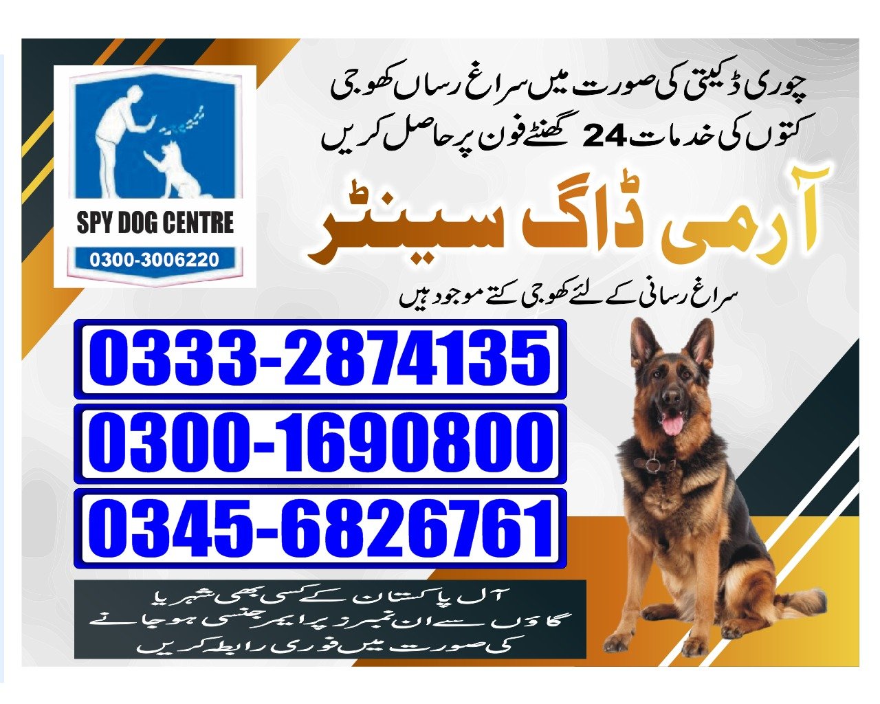 ARMY DOG CENTER | Dera Bugti |  03332874135